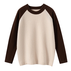 2025年秋季新款百搭男女同款袖子撞色款羊毛衫，童装儿童羊毛衫，宏杨羊绒