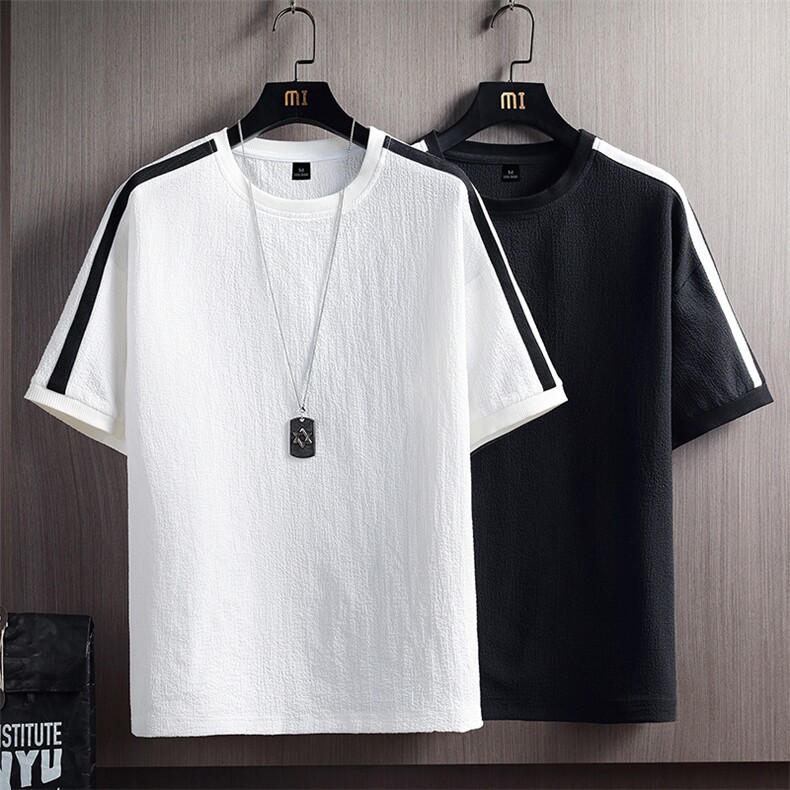 2024夏季新款青少年大码舒适透气圆领纯色短袖T恤男T65P28，男装T恤，电商B226