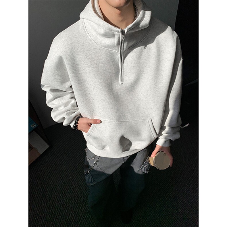 连帽加绒奥粒绒卫衣重磅无帽绳500克拉链硬挺外套男RH5305JR-P59,女装短外套,星座610B-1