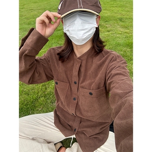 优优库平替灯芯绒衬衫秋冬款休闲宽松圆领长袖衬衣CS331-P35图片