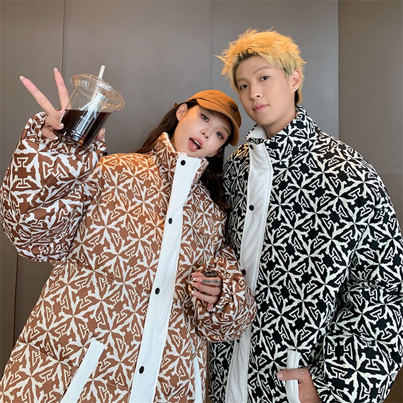 2025情侣棉衣棉服立体印花面包服立领棉袄外套1614-P80,男装棉衣,星座207