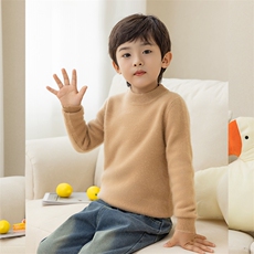 秋冬新款儿童羊毛衫男童半高领保暖针织衫宝宝毛衣打底衫上衣，童装儿童羊毛衫，冰晶童装