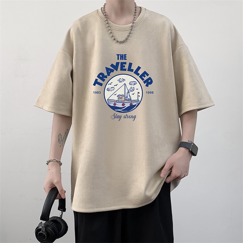 麂皮绒短袖t恤男大码半袖男  JD82410-P25图片
