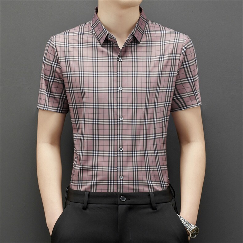 ZMS-B3293男式2023年夏季新款无痕衬衫男短袖休闲衬衣P73,男装衬衫,电商B360