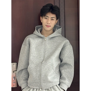抖音得物高品质二开350克秋冬双头双拉链卫衣开衫外套W74图片