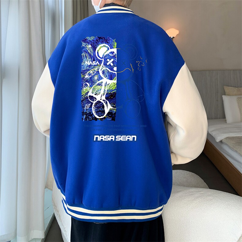 摇粒绒棒球服男大码开衫卫衣男夹克BF86290-P65,男装夹克,电商A040