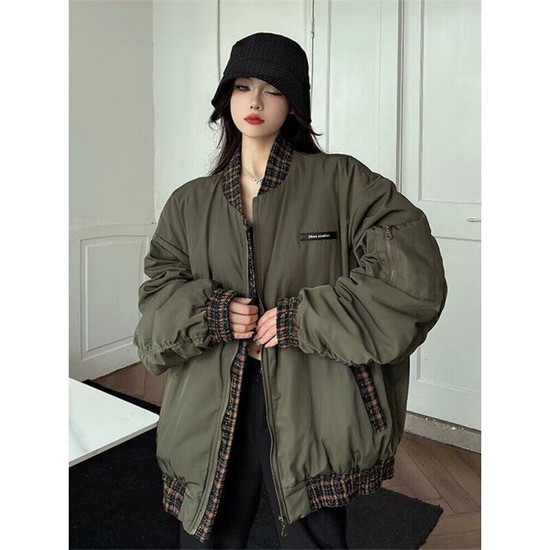 军绿色飞行员夹克复古美式风街头棒球服秋高街情侣外套J894-P65,男装夹克,星座1001-1