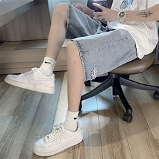 夏季牛仔短裤男港风潮牌帅气直筒五分裤ins破洞宽松中裤DN101-P35，男装牛仔裤，星座1008-1