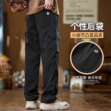冬加绒加厚休闲裤男直筒宽松长裤保暖耐磨多口袋工装裤MK1581P44，男装棉衣，星座1013-5