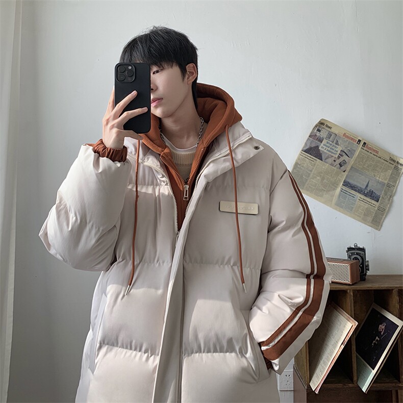 现货抖音得物供视频三防加厚羽绒假两件连帽棉衣外套棉服MY8082,男装棉衣,电商A486