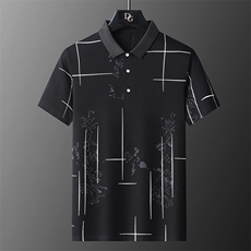 男装短袖T恤2023夏季新款男士翻领POLO衫中年商务休闲体恤上衣服，男装Polo衫，电商B212（原钱塘6029）