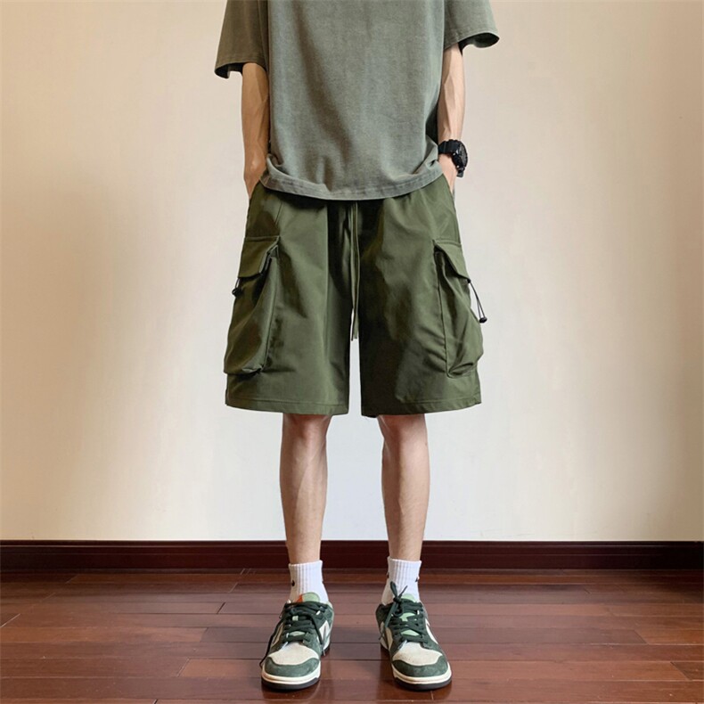 K09-P29夏季宽松型骑兵斜大口袋五分裤图片