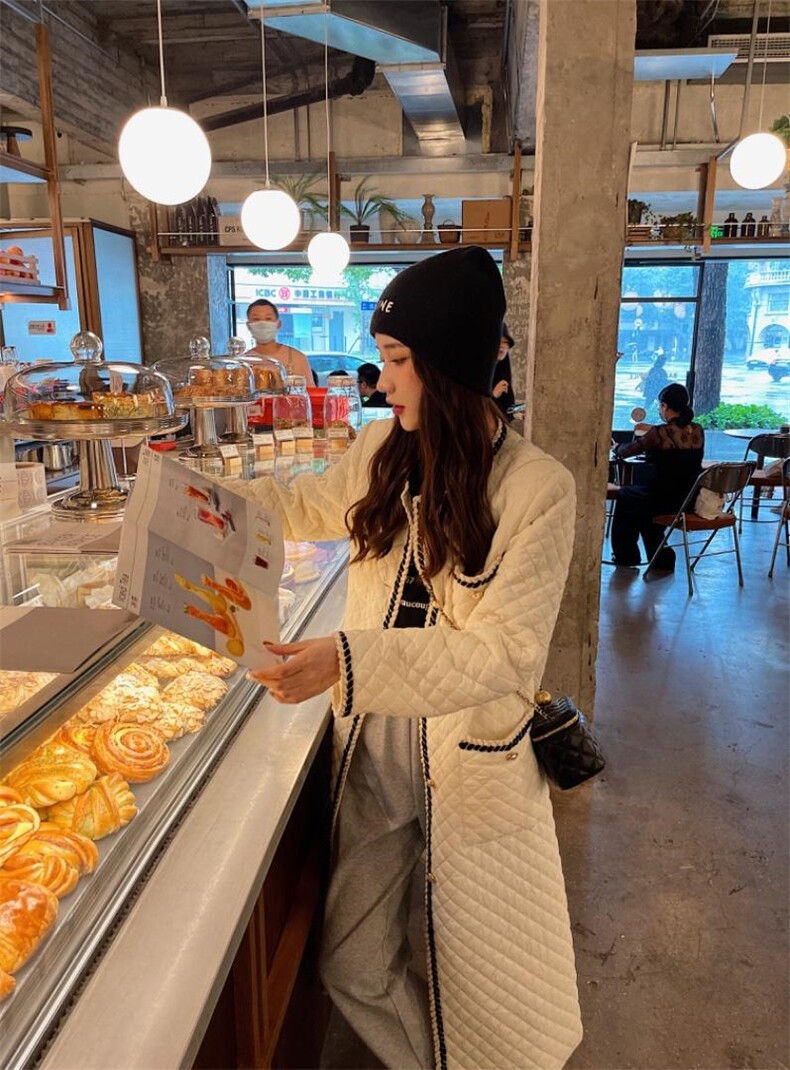 洋气小香风格纹衣压缩保暖服外套，女装棉衣/棉服，M.W 嫚维