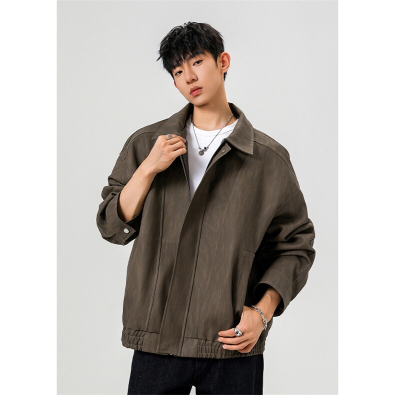 2026美式春季扎染翻领PU皮港风复古大码外套男J5228-特P75控138，女装短外套，电商A001