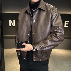 加绒皮衣外套男厚绒可过冬延续年底皮夹克C317-J6671-P155图片