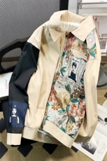 1港风平铺刺绣拼接外套女大码情侣夹克男潮外套JK7711P75控108，男装夹克，星座226-2