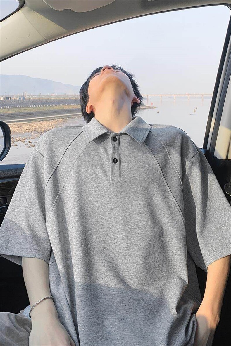特批P30无差价夏季百搭纯色曼巴棉亨利领大码五分袖T恤男T5370,男装T恤,电商A001-1