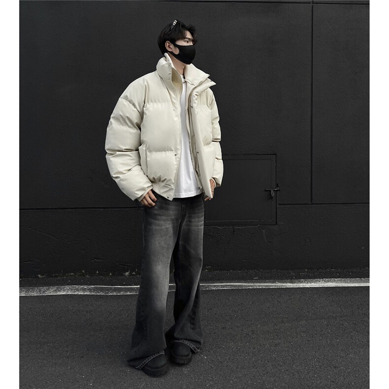 现货高品质供抖音供直播美式短款pu棉衣307A-M6708-P128,男装棉衣,星座307A