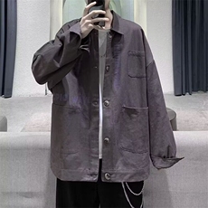 休闲衬衫男高级感痞帅华夫格衫衣长袖405/P42，男装衬衫，星座506