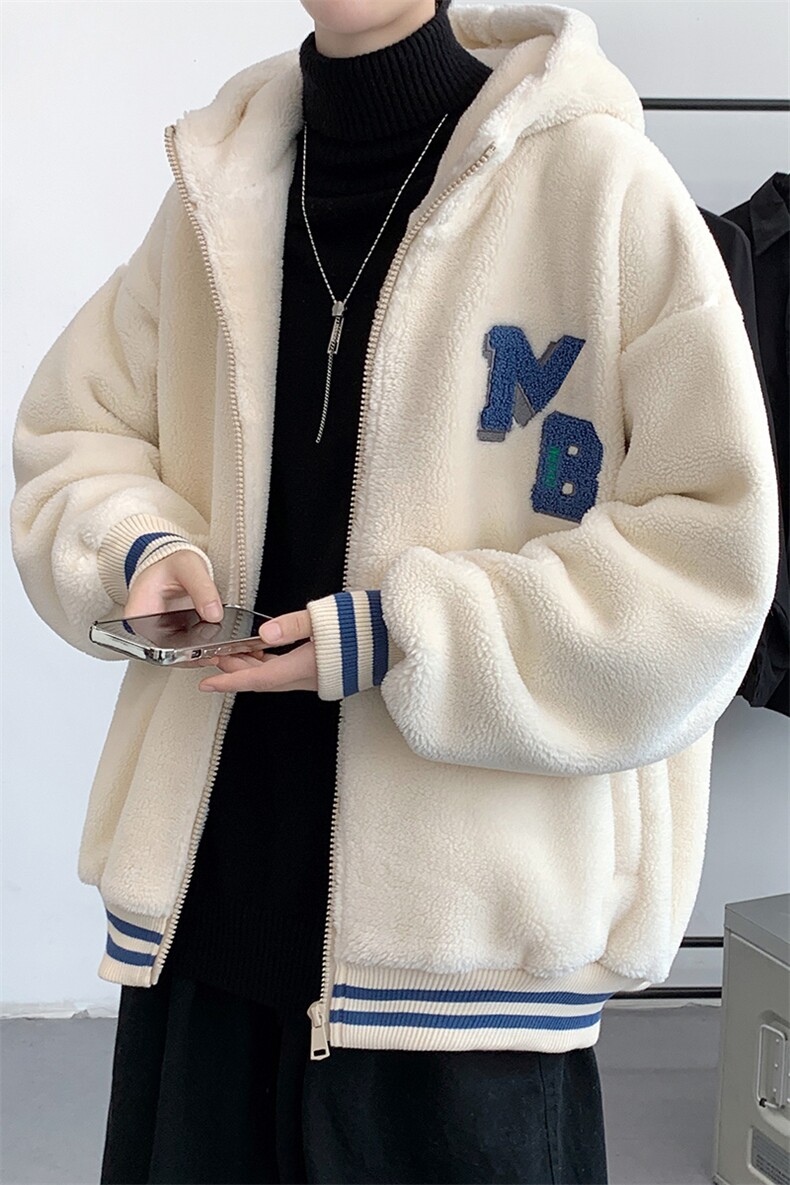 冬装青少年加绒加厚棉衣保暖纯色羊羔绒外套男士917-P110控价158,男装棉衣,电商A441-1