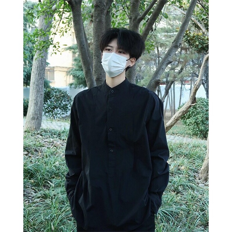 新中式小立领棉麻长袖衬衫男士新款休闲百搭简约亚麻衬衣CY12,男装衬衫,星座1116A（原606A-3）
