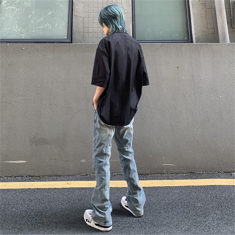 S13-P34美式高街痞帅短袖衬衫,男装衬衫,星座1501-1