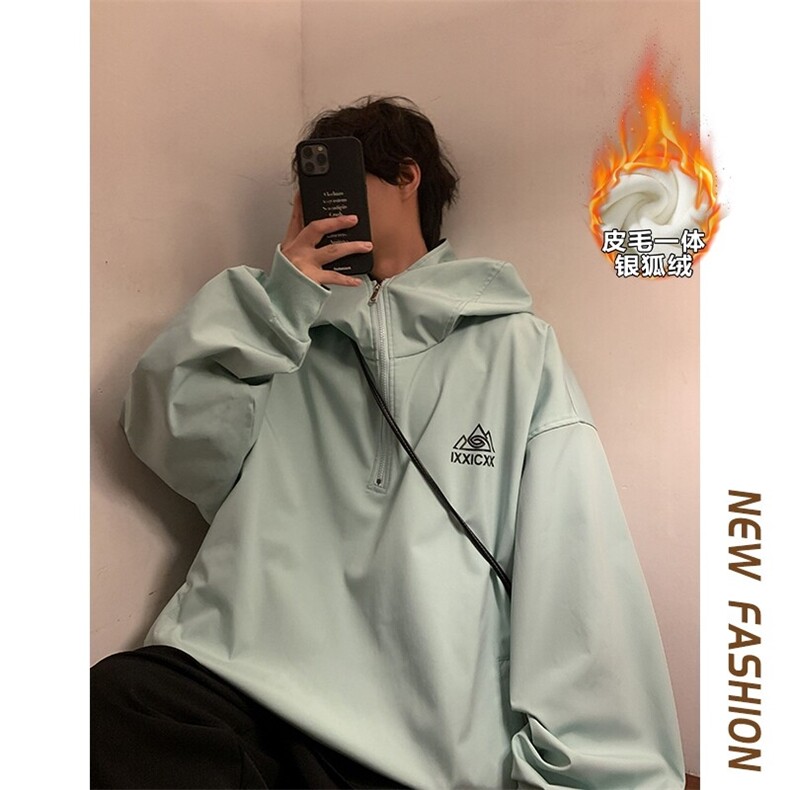 冬新款时尚兔耳朵防水滑雪服男ins潮银狐绒大码保暖外套M38-P125,男装棉衣,电商A001-1