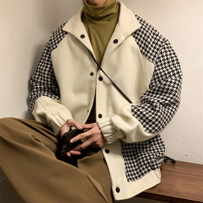 毛呢夹克男外套男小香风棒球服男加厚G500-P105加绒P125暖光A,男装夹克,星座401