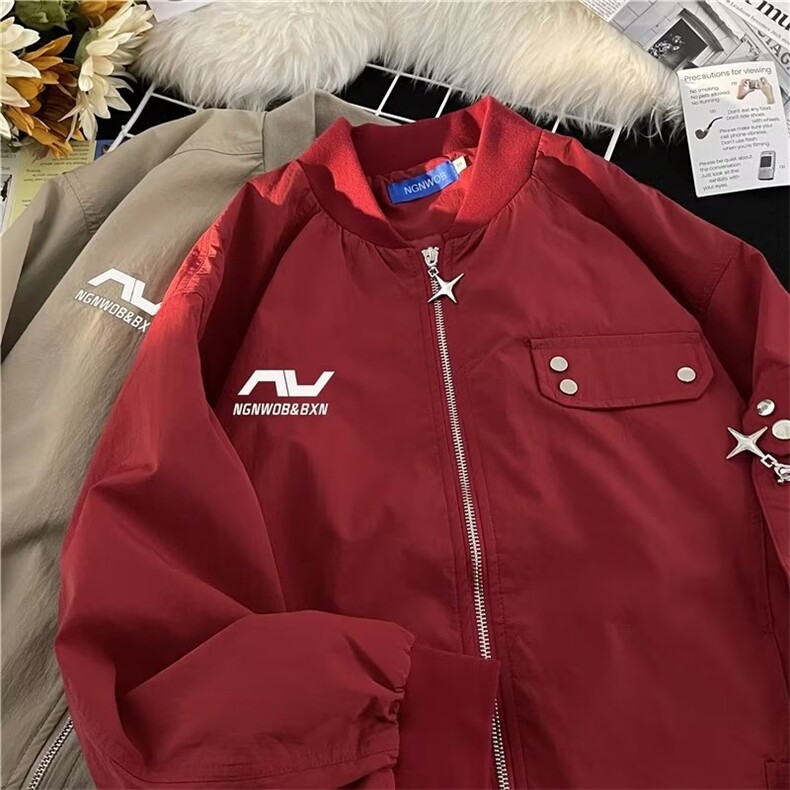 潮流外套男设计感复古棒球服秋季新款情侣潮牌小众夹克1265-P68,男装夹克,星座910-5