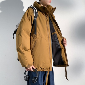 现货冬季美式休闲加厚雪山外套夹克立领纯色三防户外工装棉服图片