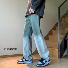 B221高品质美式ins高街小众渐变色直筒牛仔裤LK23024-P60控78，男装牛仔裤，电商B221