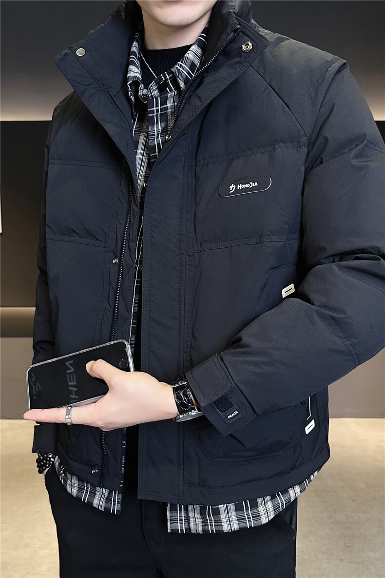 86852-M-3XL-P215-标50绒店主风个性冬季男士休闲假两件羽绒服,男装羽绒服,电商B255