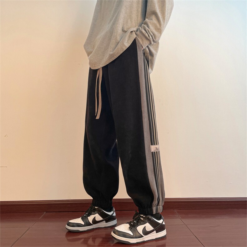 高品质欧棉绒裤腰包边百搭大码宽松宽松束脚休闲裤男3366-P55控78图片
