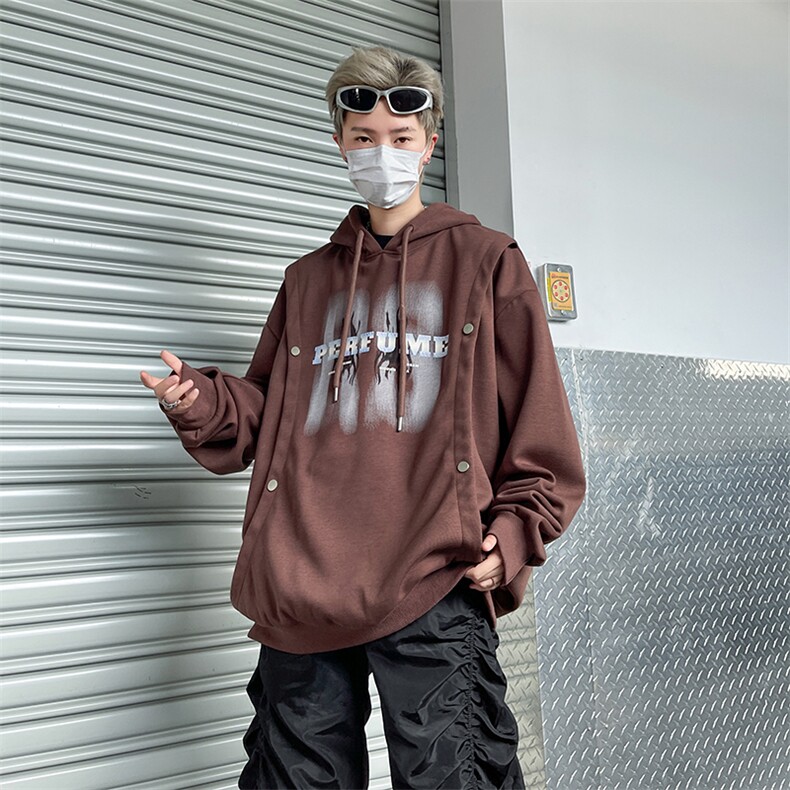 B257-1-M08-P6024秋季新款宽松休闲设计款连帽卫衣，男装卫衣，星座B257-1