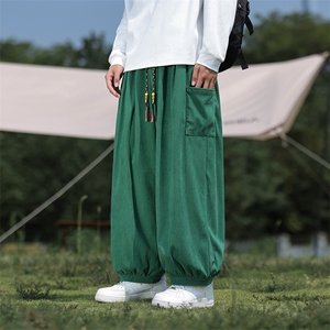 2025秋冬灯芯绒休闲裤男风宽松阔腿裤潮大码灯笼长裤AK13P45图片
