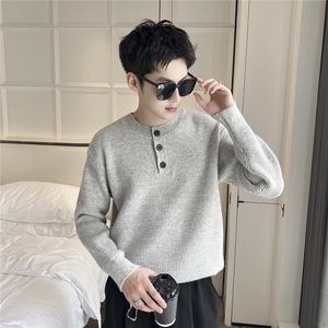 B353 MY8820 P75 L-2XL 浅灰冬季男常规版型潮版针织衫套头毛体图片