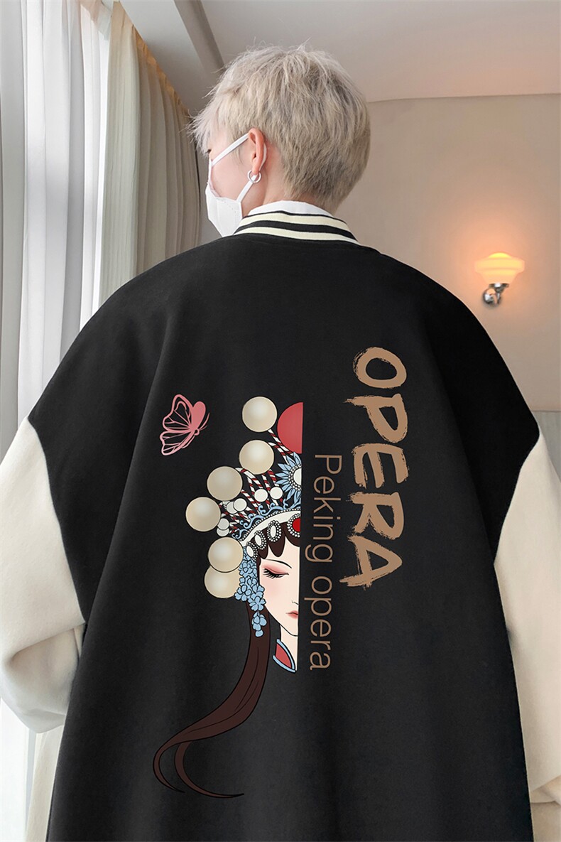 摇粒绒棒球服男大码开衫卫衣男夹克BF86161-P65,男装夹克,电商A040