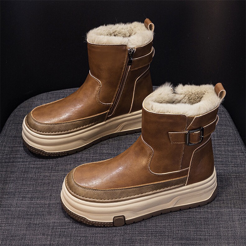 X4523-175雪地靴女2024新款冬季加绒短靴保暖棉鞋，女鞋长靴，星座1407-3