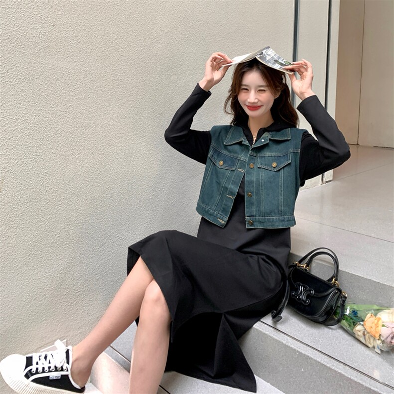 【bao款现货】2024新款女装春装休闲牛仔两件套266-P135-K188，女装套装/套裙，多米2-075