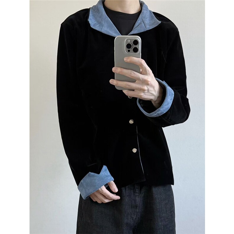 自家图~老钱风Cleanfit小众设计绒面夹克外套W1396/P65,男装夹克,电商B350