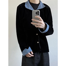 自家图~老钱风Cleanfit小众设计绒面夹克外套W1396/P65，男装夹克，电商B350