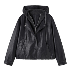 【春季女装新款】大量现货时尚假两件短款皮衣外套P138-K210，女装皮衣，简古