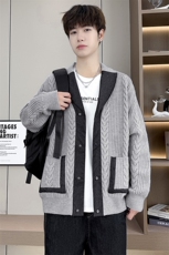 8736-P852025年秋季新款休闲针织开衫男外套长袖毛衣，男装针织衫/毛衣，电商A113