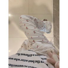 AK2410-p48立体腰头碎花刺绣阔腿裤女2026早春新款工装裤，女装休闲裤，星座617A-2