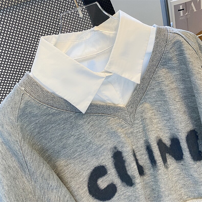 印花假二件潮牌卫衣设计感上衣秋冬韩版宽松情侣开衫卫衣E594-P40,男装卫衣,星座911-2(原星座613-2）