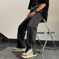 美式黄泥水洗拉链牛仔裤高街头复古百搭休闲长裤N08833-P45，男装牛仔裤，星座308B-1