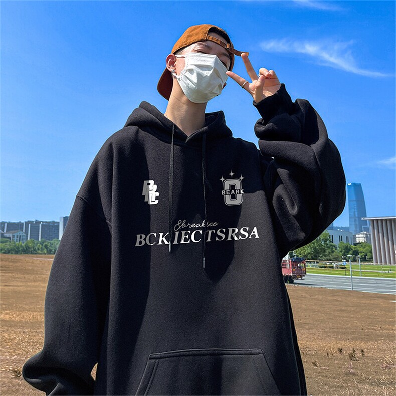 抖音得物供货可提供视频春装重磅美式宽松连帽卫衣DL2436,男装卫衣,电商A486-1