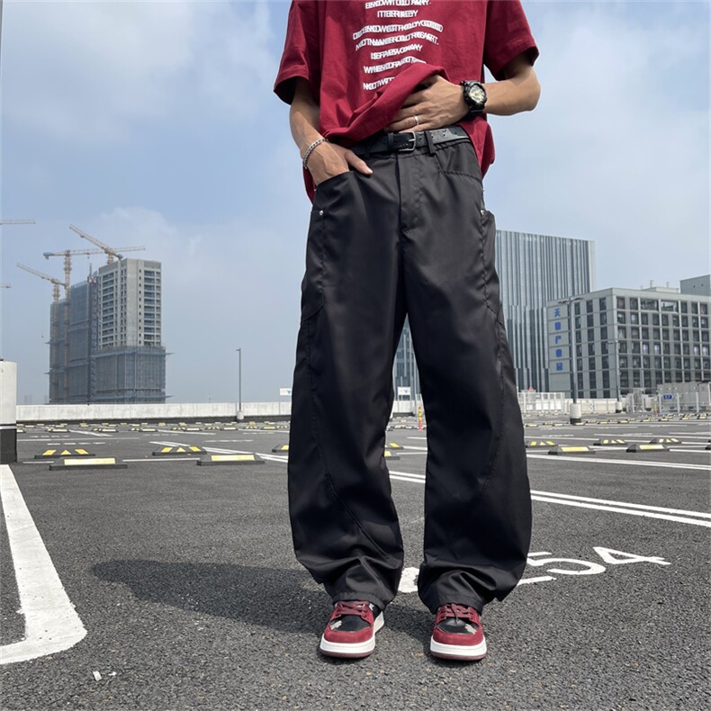 夏秋新款男士时尚潮流立体裁剪大口袋休闲裤慵懒风阔腿裤K026/P40,男装休闲裤,星座506