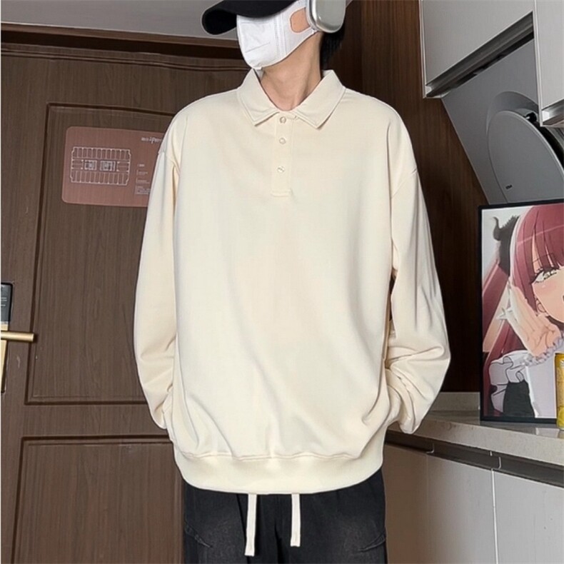 男士polo衫高级感痞帅成卫衣重男装正肩衬衫领长袖t恤潮8829/P36,男装卫衣,星座506