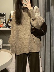2025年秋季直筒型通勤套头单件长袖花纱高领，女装羊毛衫，圣旺供货